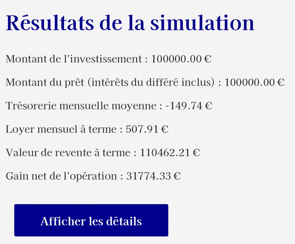 Simulation rendement SCPI Fair Invest